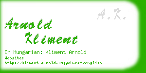 arnold kliment business card